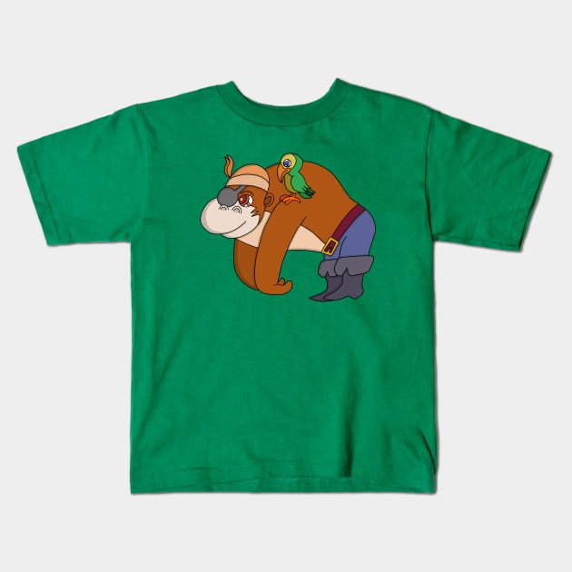 Pirate Gorilla Kids T-Shirt by DiegoCarvalho